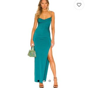 Lovers + Friends Odessa Gown in Emerald Green